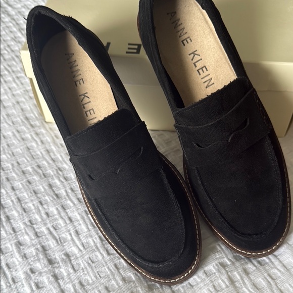 Anne Klein Women's Black Penny Loafers - faux suede - Picture 1 of 5